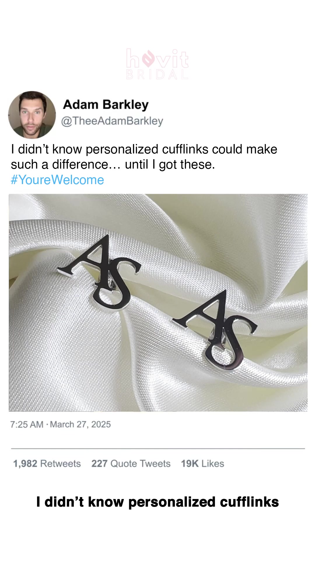 Custom-made Initial Cufflinks