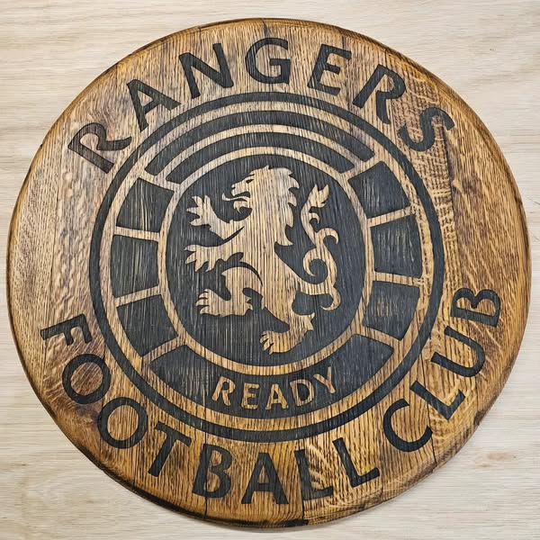 Rangers FC Crest on Whisky Barrel Oak