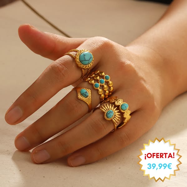 PACK 5 Anillos Turquesa