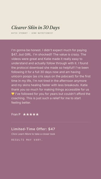 Clearer Skin in 30 Days | Katie Stewart Wellness