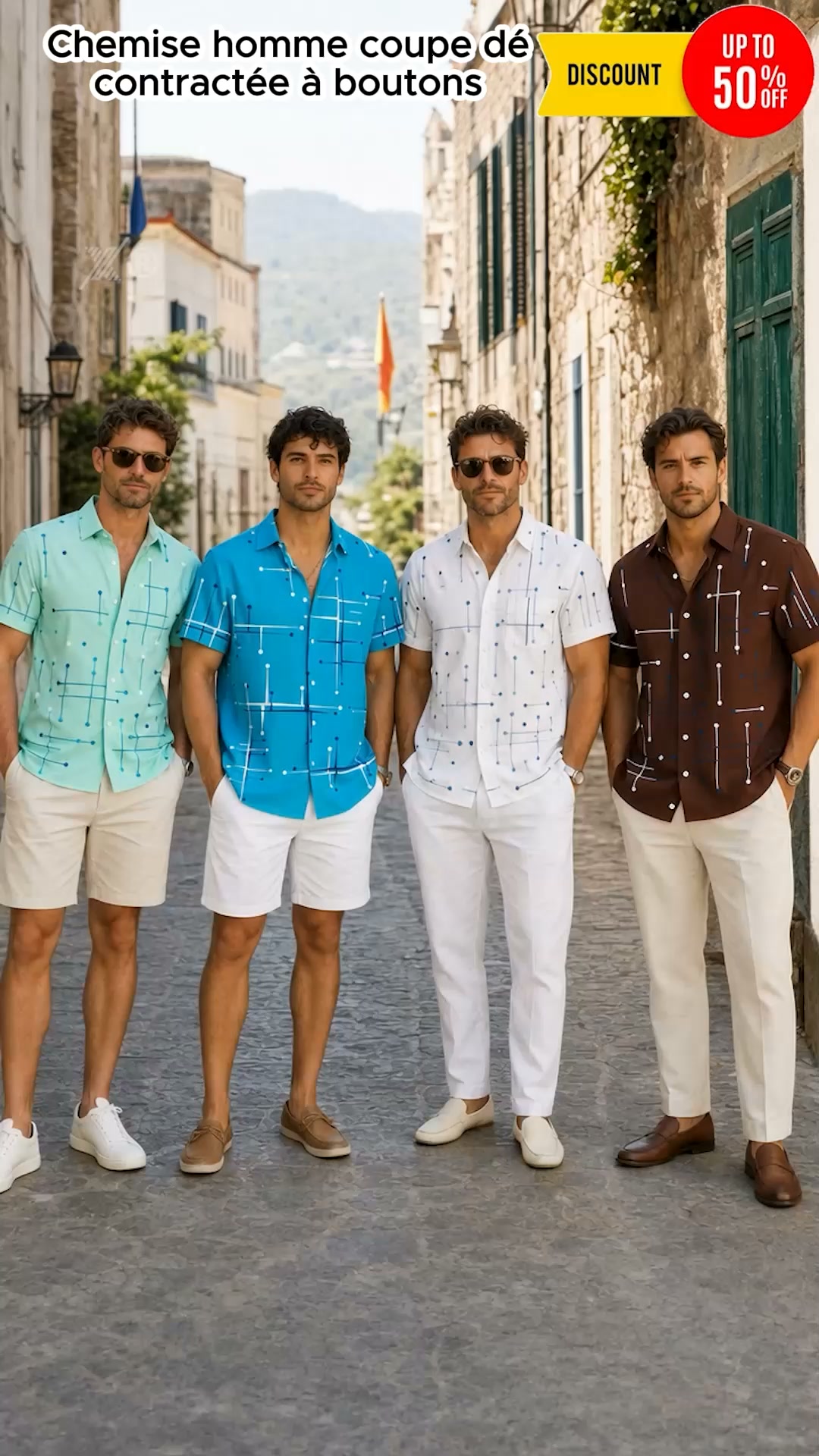 Chemise Homme Imprimé Géométrique
