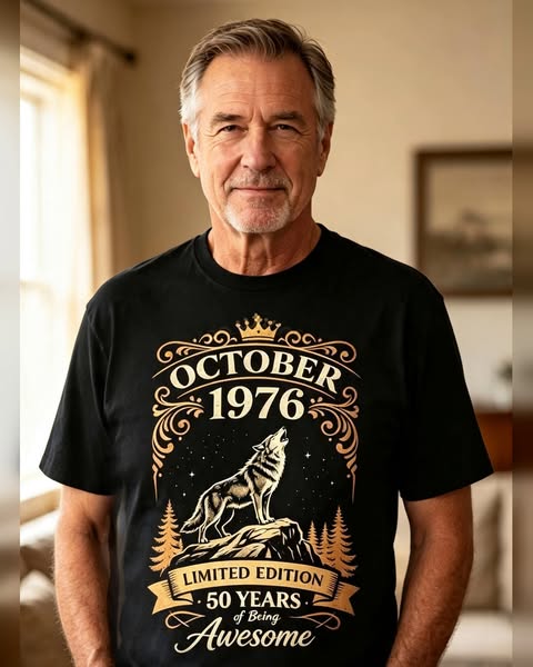 October 1976 50th Birthday Wolf Shirt – Limited Edition Birthday Gift | Custom prints store | T-shirts, mugs, face masks, posters