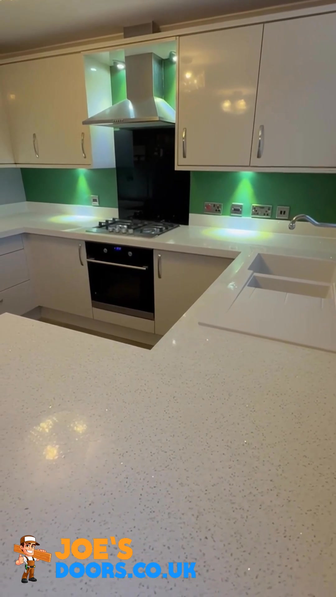 White Sparkle Quartz Overlays in Pontyclun – Installed in a Day
