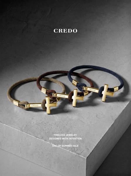 Men's Rope Cross Bracelet Trio