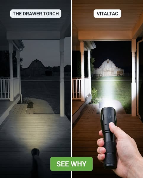 This Military Flashlight Reached My Barn From The Porch (My Old Torch Couldn't Reach The Step)