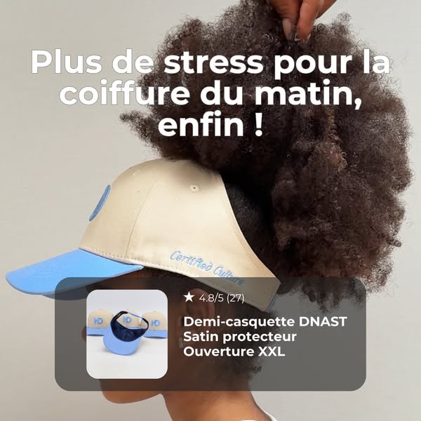 Demi-casquette = volume respecté. Le matin simplifié.