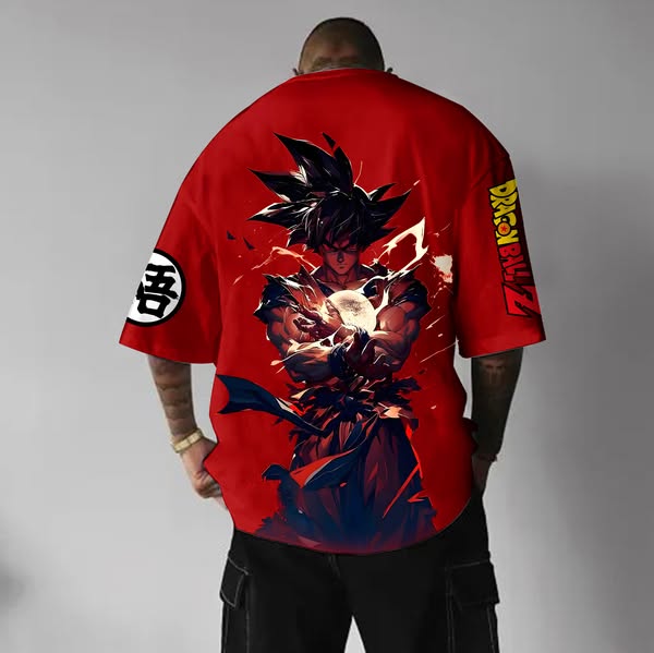 Goku Unisex Anime Inspired Vintage T-Shirt RED-S