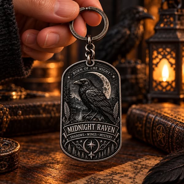 Midnight Raven Keychain – Gothic Guardian Charm For Your Everyday Carry - Buy 1