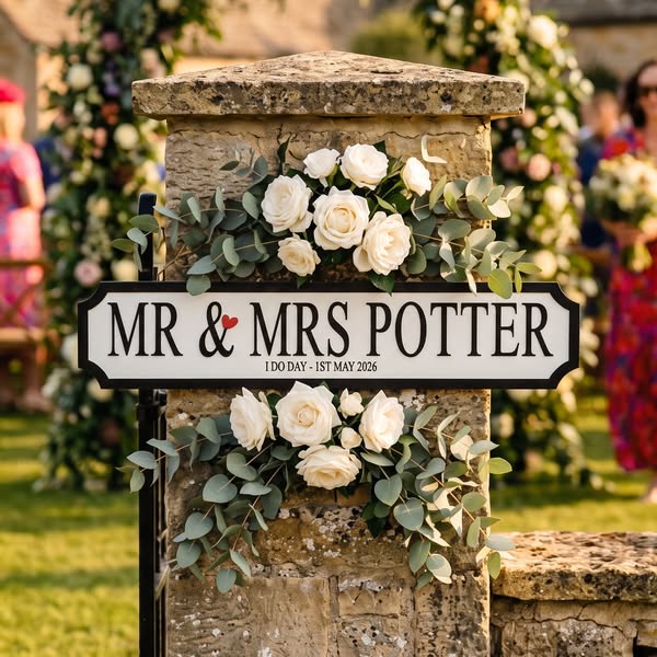 Personalised Mr & Mrs Sign – £11.25
