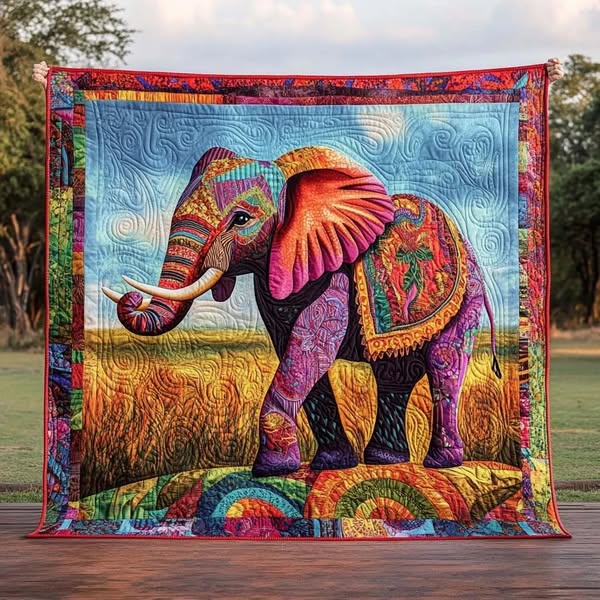 Colorful Elephant Blanket: Snuggle Paradise