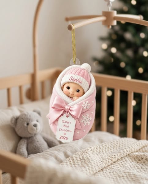 A newborn gift that never gets outgrown Personalise Your Ornament