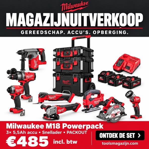 Milwaukee M18 Powerpack voor €485