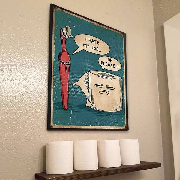 "I Hate My Job" "Oh Please" Metal Sign