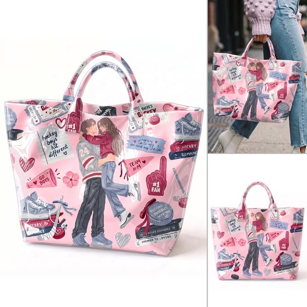 SALE! Hockey Romance PVC Tote Bag