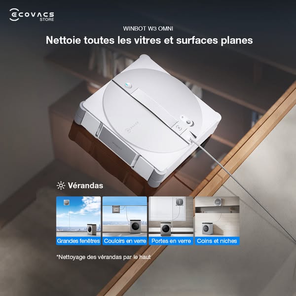 Pas de lavage de vitres. WINBOT s'en charge.
