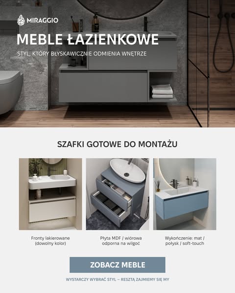 Meble do łazienki Miraggio | Ceny, recenzje