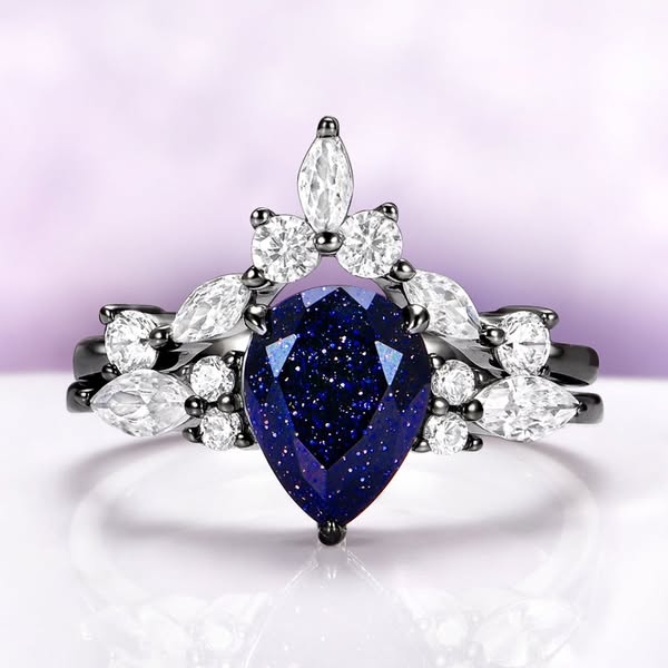 Evelyn Starry Night® Ring Set in Black Ruthenium