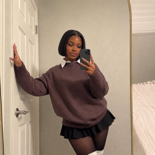 8” Sleek Bone Straight Short Blunt Cut Bob