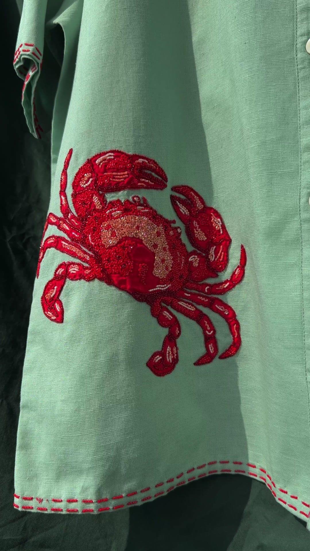 "Le Crab" Hand Embroidered Shirt