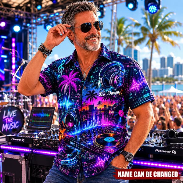 DJ - Personalized Hawaiian Shirt, Gifts For Music Lovers