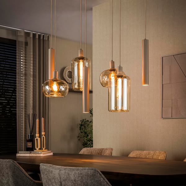 Lámpara colgante Solace de 4+3 luces / Beige
