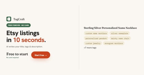 Etsy Listings in 10 Seconds