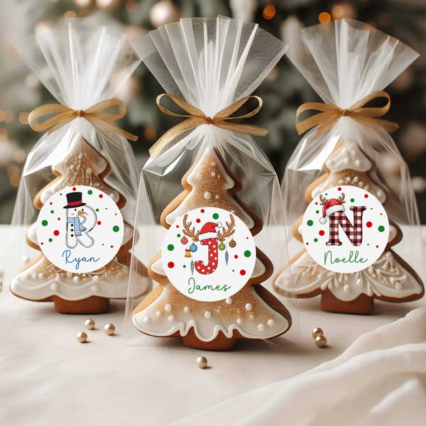 Personalized Christmas Gift Stickers, Name Gift Tag Stickers, Holiday Labels, Festive Stickers for Kids