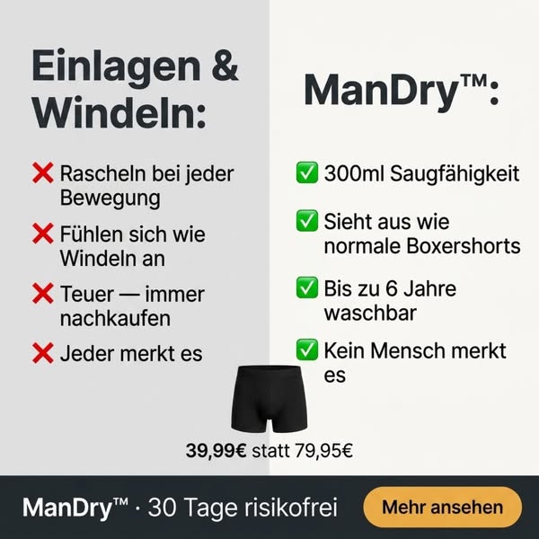 ManDry Inkontinenz-Boxershorts