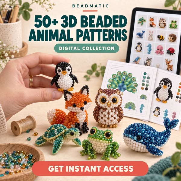 50+ 3D Beaded Animal Patterns