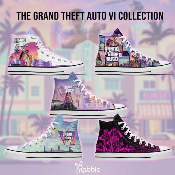Elevate your rotation with our limited-edition GTA 6 Hightop Chucks