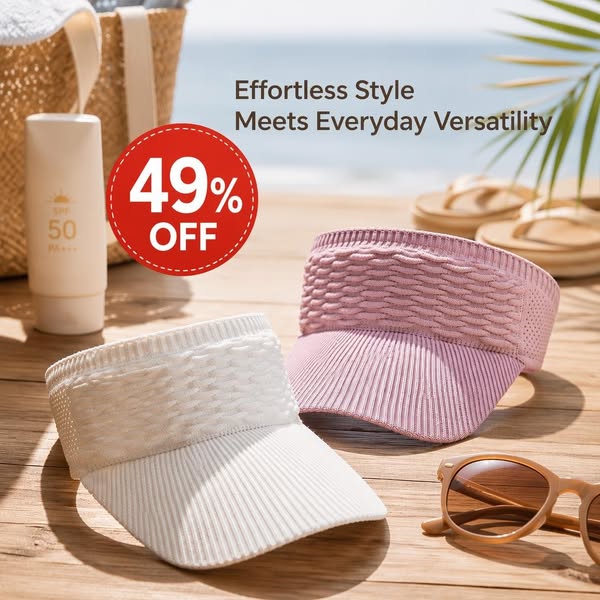 2-Pack Breathable UV Protection Sun Visors