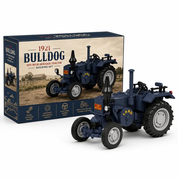 1921 Bulldog Hot-Bulb Heritage Tractor Building Set