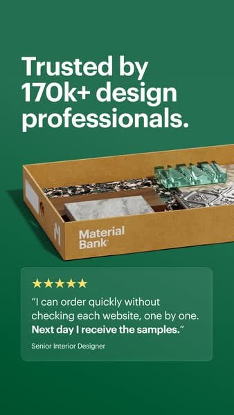 Exclusive material samples — free and delivered within 24 hours.