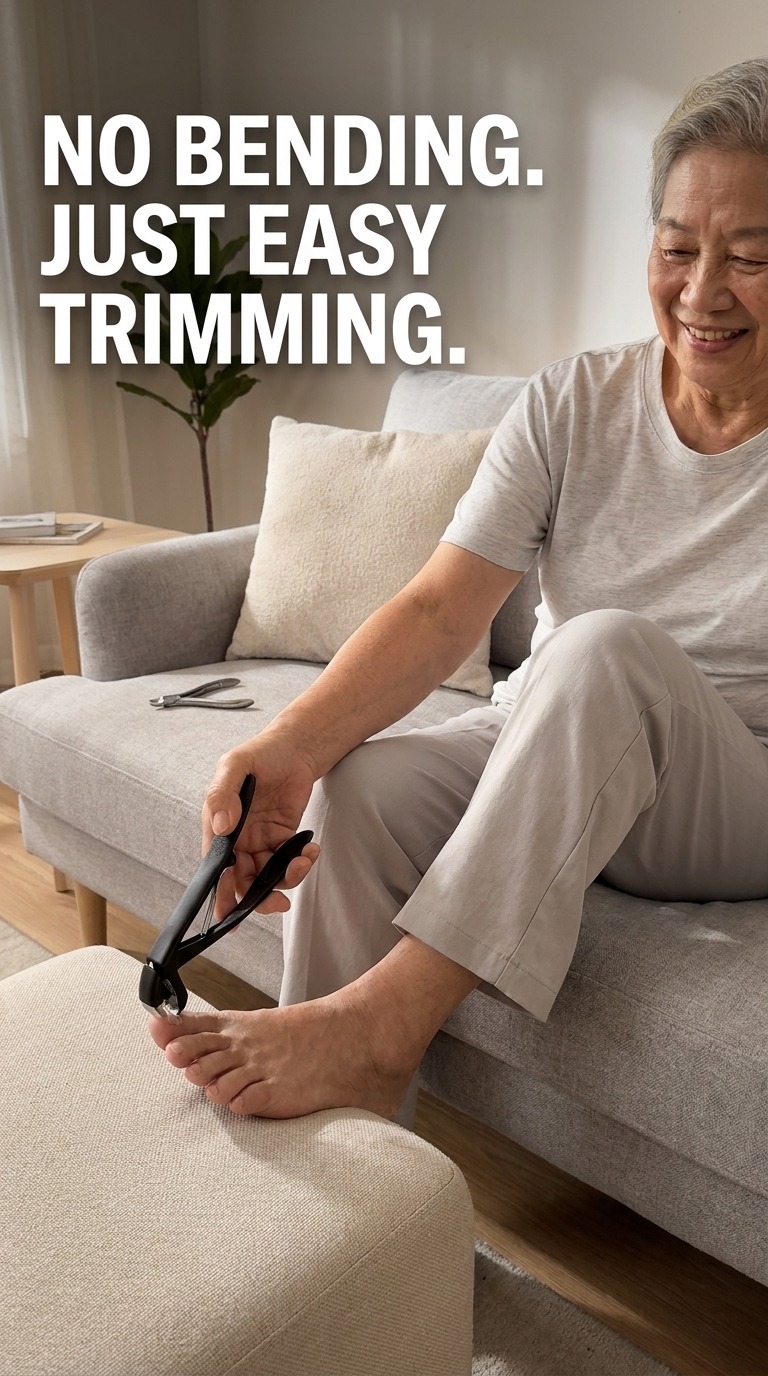 Trim nails without bending over