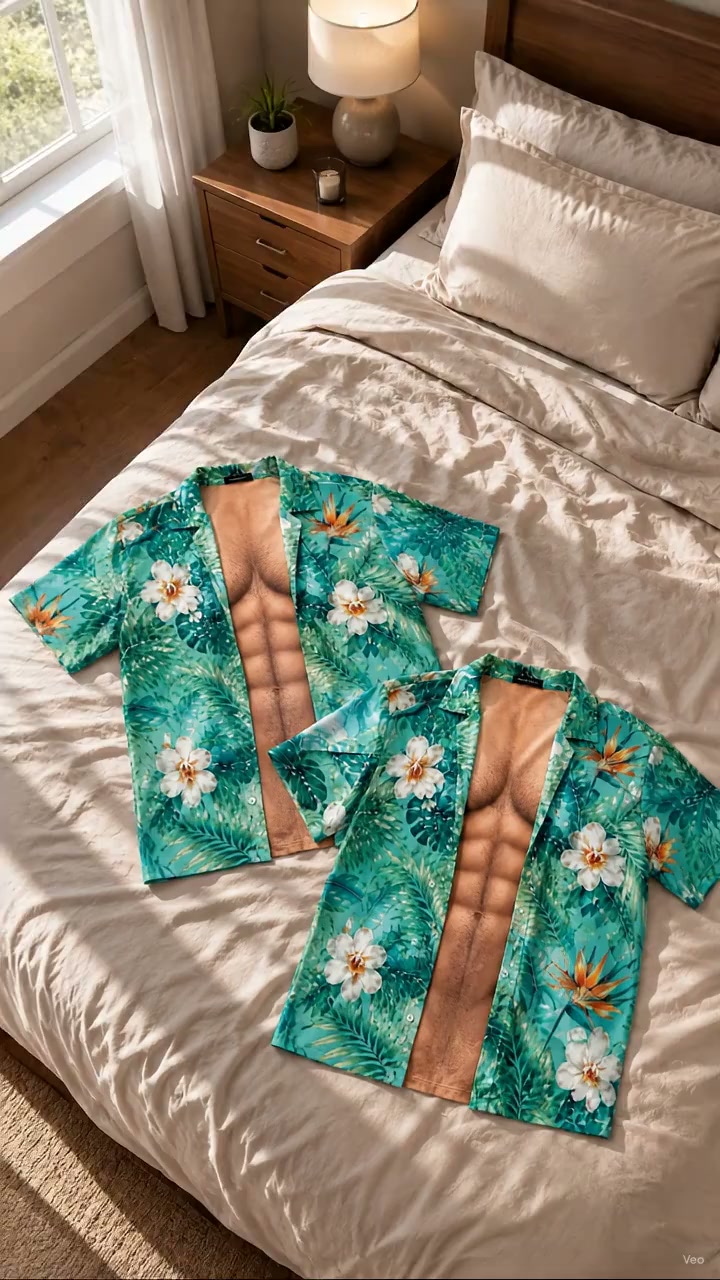 Men's 3D Muscle Print Hawaiian Shirt