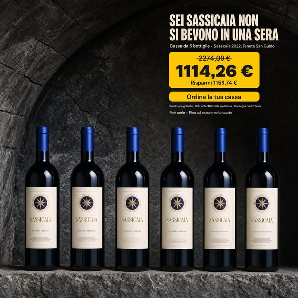 Confezione da 6 Bottiglie - Sassicaia 2022 - Tenuta San Guido | Vinatique