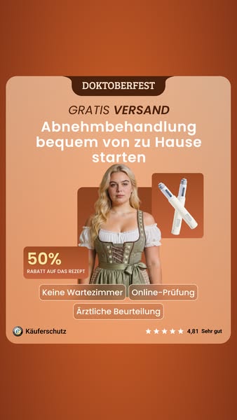 Doktoberfest Special: Kostenloser Versand + 50 % Rabatt auf das Rezept