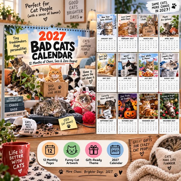 2027 Many Cats Calendar