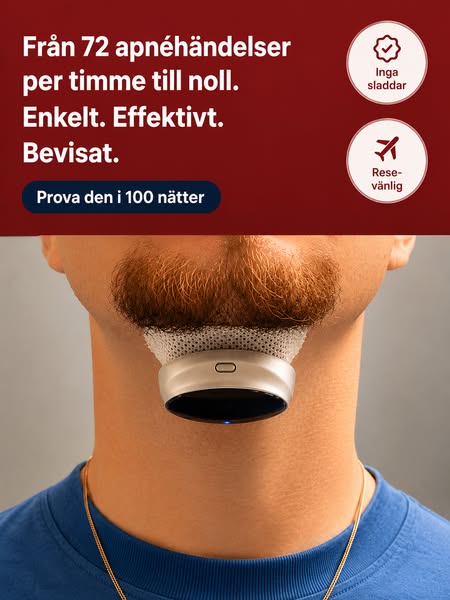 Från 72 apnéhändelser till noll. Enkelt. Prova i 100 nätter – helt riskfritt