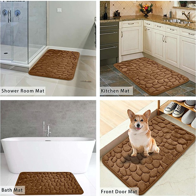 Cobblestone Embossed Bathroom Bath Mat