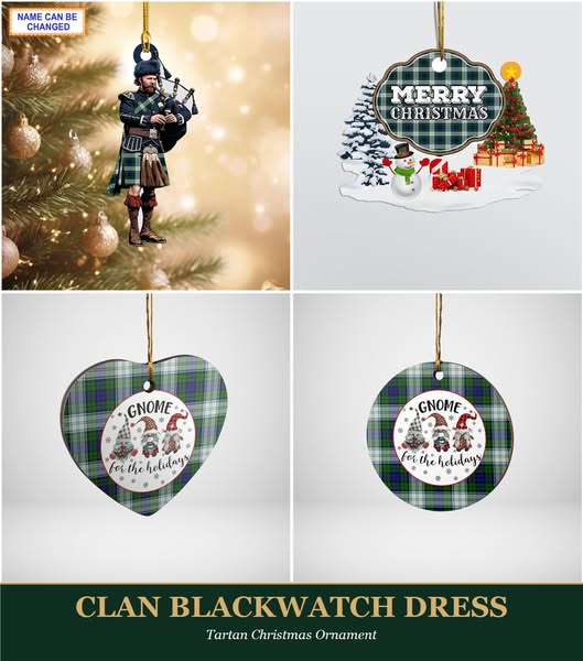 Clan Blackwatch Dress Tartan Ornaments