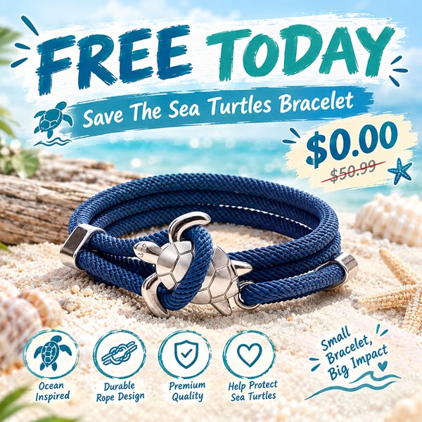 Get Your FREE Blue Turtle Charm Bracelet