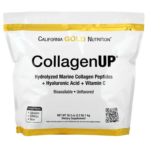 California Gold Nutrition, CollagenUP®, gehydrolyseerde mariene collageenpeptiden met hyaluronzuur