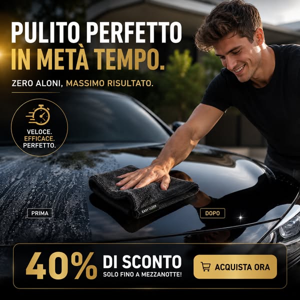 Il 90% degli aloni non dipende dal lavaggio. Dipende da come asciughi l'auto.