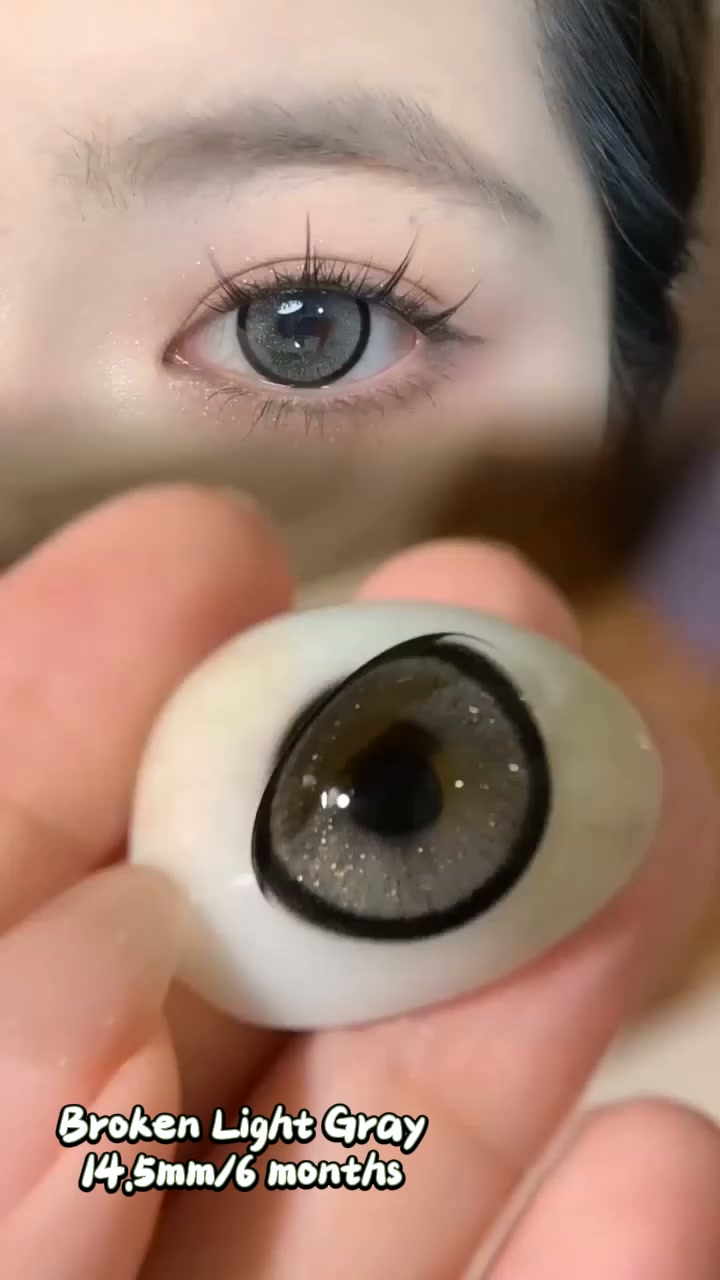 Broken Light Gray 14.5mm Contact Lenses(6 months wear)