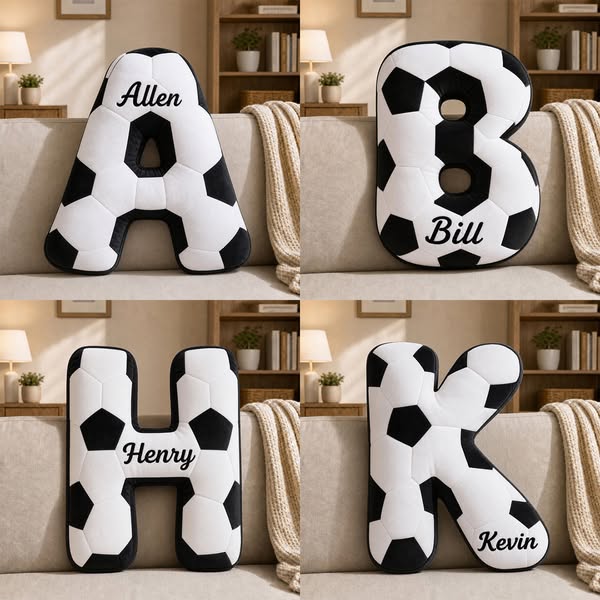 Personalized Soccer Letter Pillow