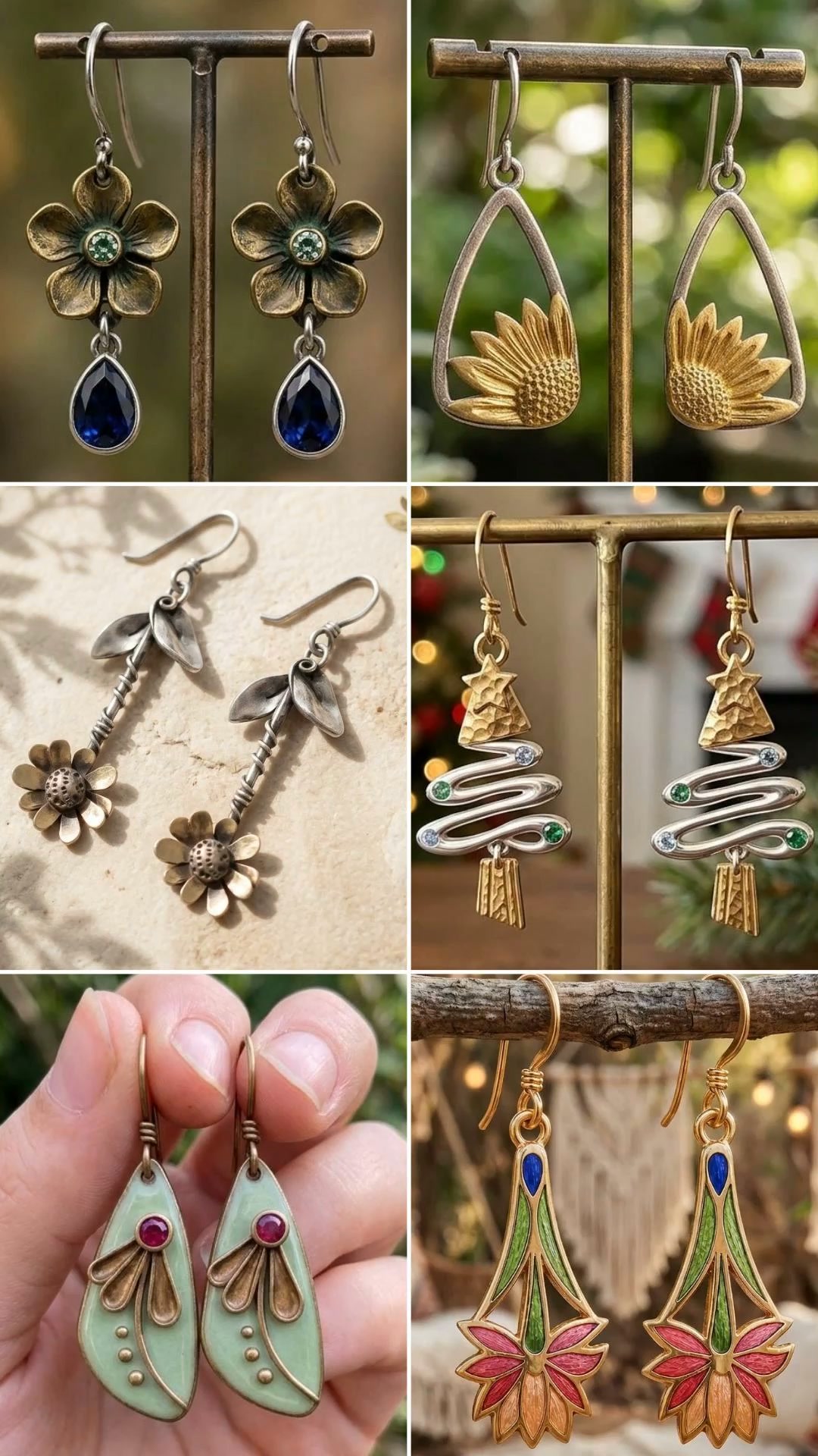 Boho Copper Earrings - Vintage Free Spirit Dangle Jewelry Gift for Her
