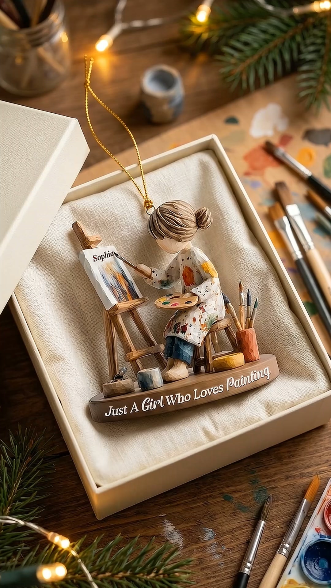Personalized Artist Christmas Acrylic Ornament