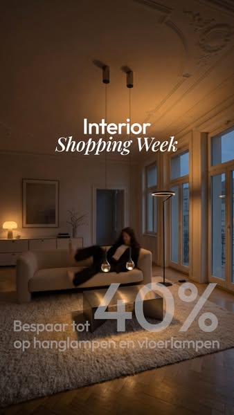 Interior Shopping Week - tot 40% korting op staande lampen & hanglampen.