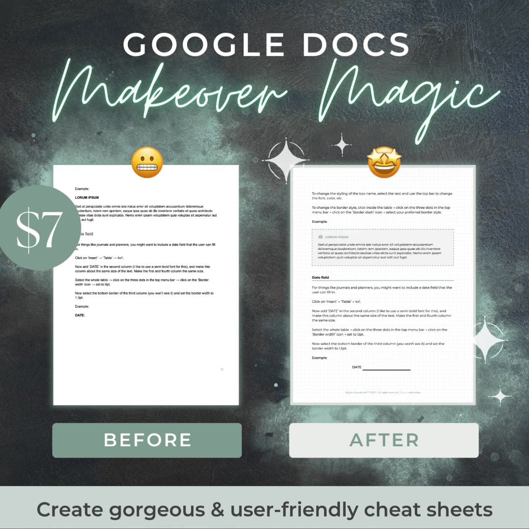 Only $7 Google Docs Makeover Magic